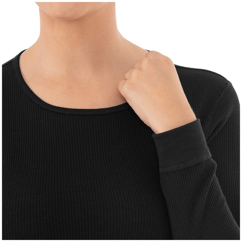 Fruit of The Loom Conjunto Térmico para Mujer Algodón, Negro,