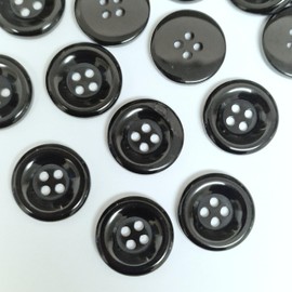 MajorCrafts® 48pcs 15mm Thick Edge 4 Holes Round Resin Sewing Buttons Arts and Crafts Embellishments (Plum Purple)