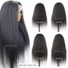 Romface 24 Inch Kinky Straight Lace Front Wigs Human Hair