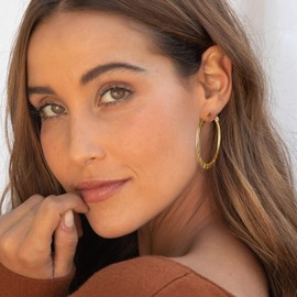 Bandmax Women's / Girls' Hoop Earrings Stainless Steel Round Earrings Size 30/40/60/80 mm Oversized Hoop Earrings for Birthday/Valentine's Day/Oktoberfest/Christmas, Metal, No Gemstone