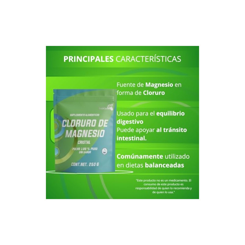 Cloruro de Magnesio Alimenticio 250 Gr – Suplemento Natural de