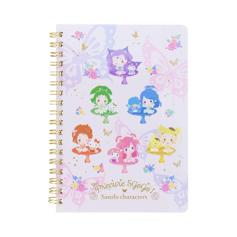 Sanstar Stationery Sanrio Character Notebook, Ring Notebook, B6 Yes! Pretty