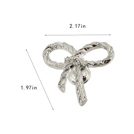 FL-WITHYOU 4PCS Bow Drawer Knobs,Zinc Alloy Cabinet Handle with Screws,for Kitchen Bedroom Furniture (Silver)