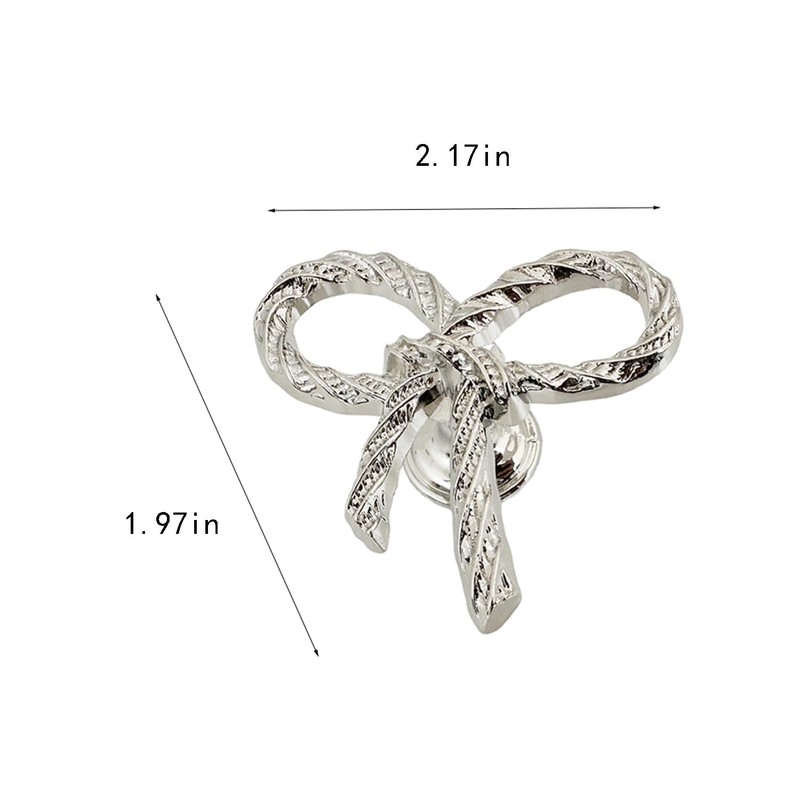 FL-WITHYOU 4PCS Bow Drawer Knobs,Zinc Alloy Cabinet Handle with Screws,for