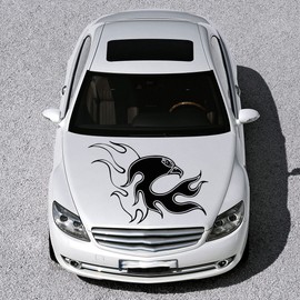 Vinyl Decals for Car Hood Animal Flaming Tribal Eagle Bird Wings Sticker Art Any Vehicle Window Graphics Mural (4909)