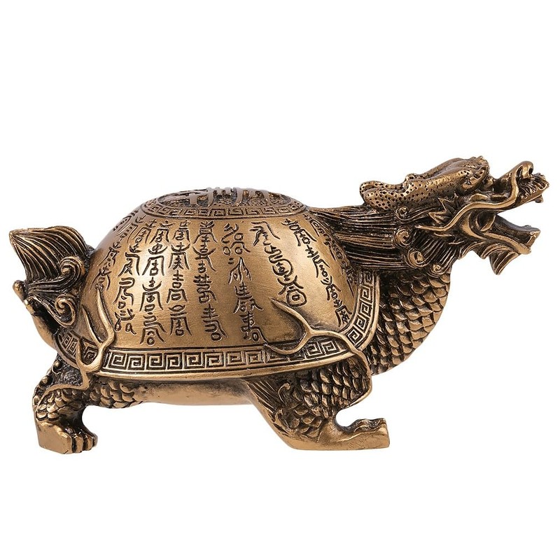 lachineuse Feng Shui Turtle Dragon Gold 13.5cm x 6.5cm x