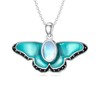 OUTANG Butterfly Necklace for Women 925 Sterling Silver Moonstone Green
