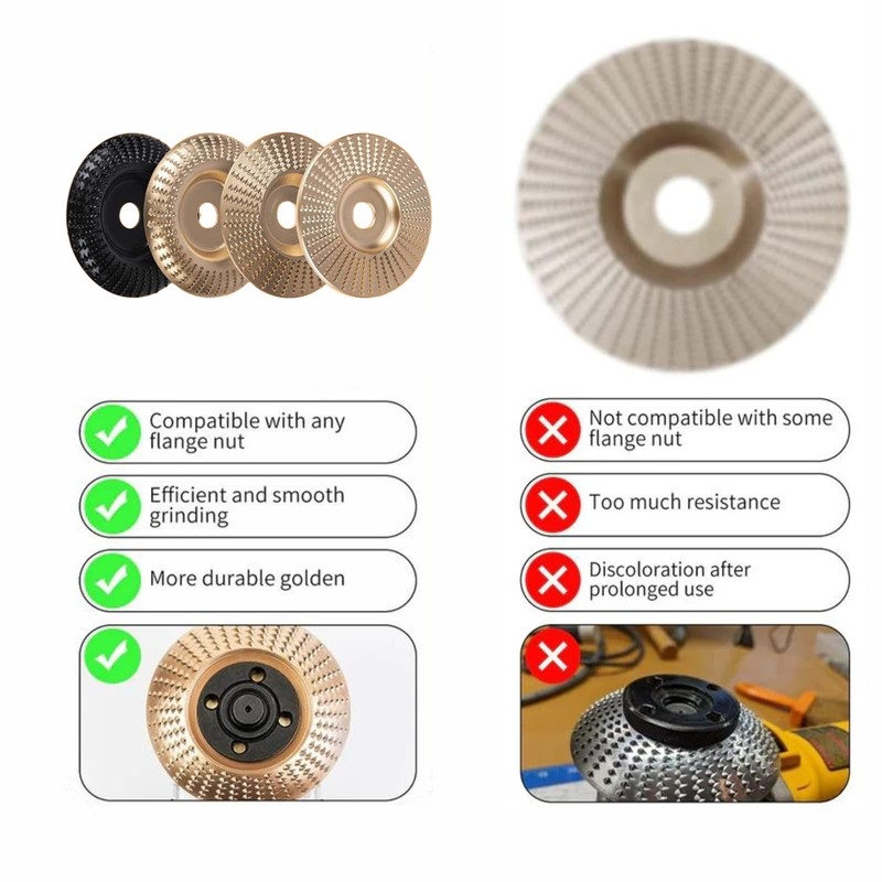 5pcs Wood Carving Disc, 4" and 4 1/2" Angle Grinder