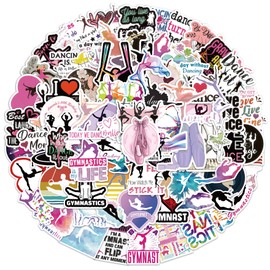 Leisitator 200 PCS Dancing and Gymnastics Stickers - Waterproof Aesthetic Dancing and Gymnastics Sticker Decal for Water Bottle, Laptop, Scrapbooking, Skateboard, Car, Luggage, Helmet