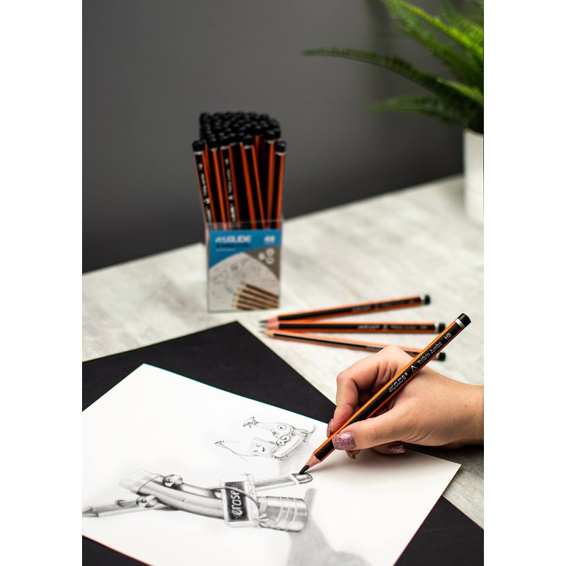 Eziglide TriGrip Jumbo HB Pencils, Pack of 12 Triangular Pencils,