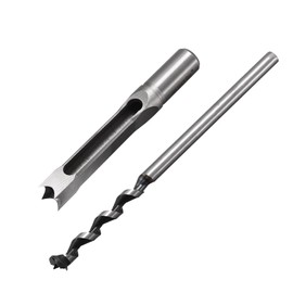 uxcell Square Hole Drill Bits for Wood 9/16" x 210mm Mortising Chisel Bit Auger Spur Cutter Tool for Woodworking Carpentry Drilling Tool