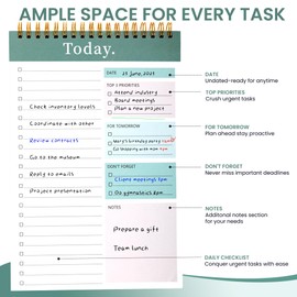 Choisyin To Do List Notepad - To Do List Notebook for work with 52 Undated Sheets 10.3"×6.5", Daily To Do List Planner Perfect for Office Home and School Helps to Keep Track of Tasks (M ultiple color)