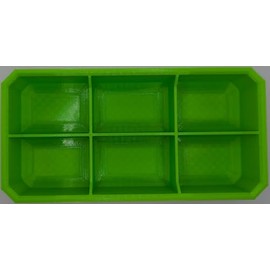Slim Low Profile Bins/Organizers/Dividers/Small Parts Tray for Milwaukee Packout (NEON GREEN, 6 COMPARTMENT RECTANGLE BIN)