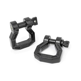 Rough Country Forged Steel D-Ring Shackle Set | Heavy Duty Off-Road Recovery | Winch Accessories | Black | RS118