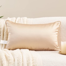 Avigers 12 x 20 Inch Rectangle Beige Gold Abstract Striped Embroidery Cushion Case Luxury Modern Throw Pillow Cover Decorative Pillow for Couch Living Room Bedroom Car