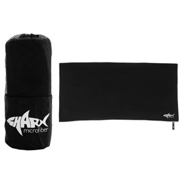 SHARX 2 Piezas de Toalla de Microfibra Deportiva Medida 40x80cm Ideales para el Gym (Negra)                                                           