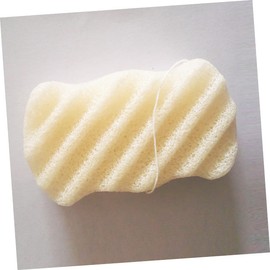 Minkissy Wave Shape Konjac Sponge for Body and Facial Exfoliation Natural Cleansing Sponge for Men and Women Gentle Skin Care Beige for Sensitive Skin