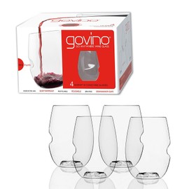Govino Go Anywhere Flexible Shatterproof Recyclable Wine Glasses, 16-ounce, Set of 8