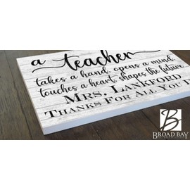 Broad Bay Teacher Gift Plaque Custom Sign Class Appreciation Gift for Men or Women