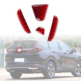 Bilisin Compatible with Rear Tailgate Insert Emblem Logo Carbon Fiber Emblem Badge Decal Cover Trim with Strong Adhesive for Honda CRV 2017-2022 Red