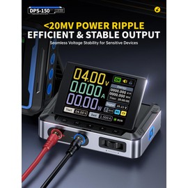 FNIRSI FNIRSI DPS-150 DC Power Supply Variable, 30V 5A Adjustable DC CNC Power Supply with 4-Digit IPS Display, <20mV Power Ripple, PD/QC/DC Input, PC Programmable Switching Power Supply (NO Power Adapter)