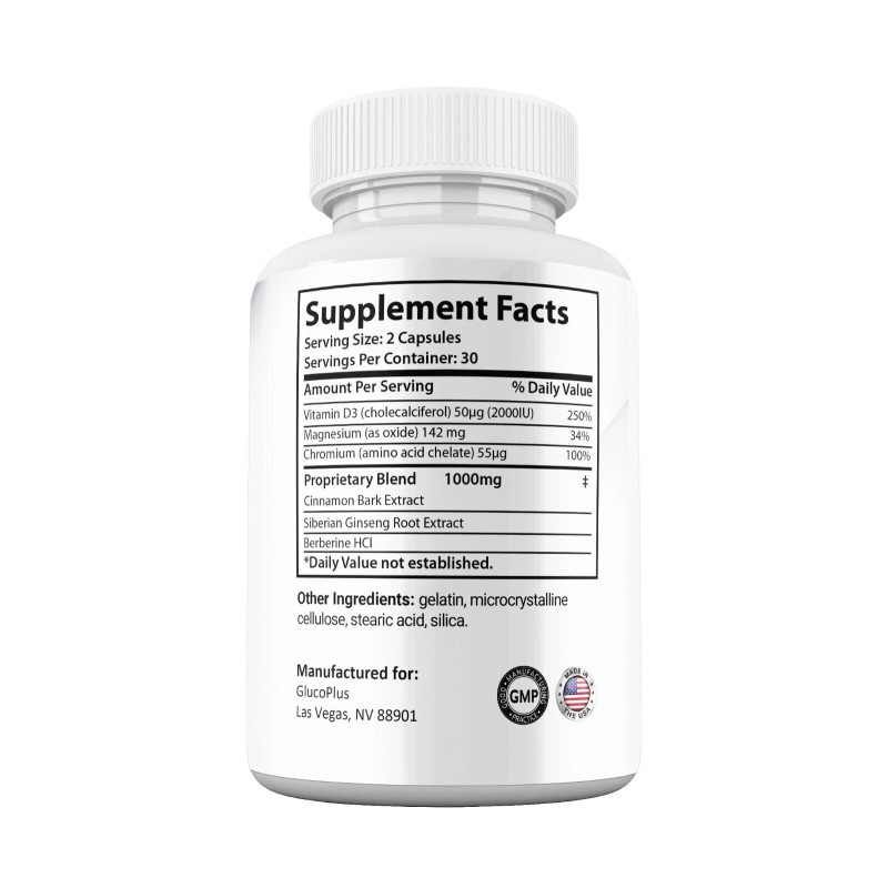 GlucoPlus Blood Optimizer Capsules, Max Strength, Gluco Plus Pills (3