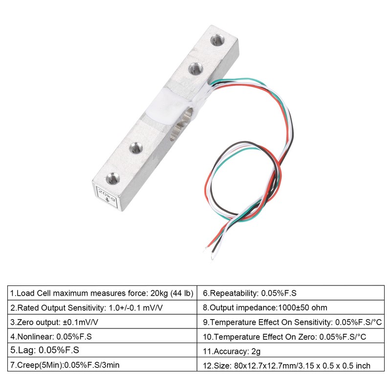 QUARKZMAN Pack of 2 Digital Load Cell 20 kg +