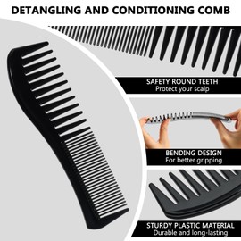 Detangling Hair Comb for Women Double Tooth Hair Comb with Wide and Fine Teeth Shower Combs for Wet Curly Hair Style Hair Care Comb Barber Comb for Thin Thick Curly Straight Hair for Women Men