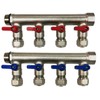 1" 4-Loop/Port Ball Valve Brass Pex Manifold for 1/2"" Pex