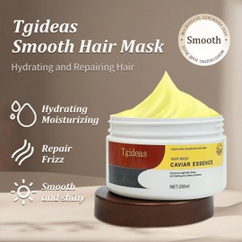 Tgideas Hydrating Collagen Hair Mask for Dry Damaged Hair-Deep Repair Conditioning Treatment Hair Smooth Masque for All Hair Types 8.45 Oz