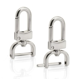 CRAFTMEMORE 2pcs Detachable Snap Hook Swivel Clasp w/Screw Bar VT99 Bag Strap Hardware Replacement (1 Inch, Silver)
