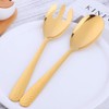 BISDARUN Gold 2 Piece Salad Servers Salad Serving Set Stainless
