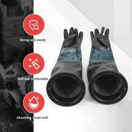 FutureHight Premium quality sandblasting gloves, 60 cm with O-rings for sandblasting cabins, durable and comfortable