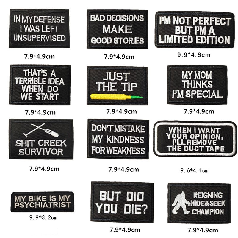 CDzyzh Iron On Patches,Funny Phrases Iron on Word Patches for