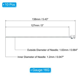 PATIKIL Blunt Tip Dispensing Needle 16G, 10 Pcs 5 Inch Stainless Steel Liquid Dispenser Needles with Lure Lock for Refilling Liquid Inks Adhesives Glue