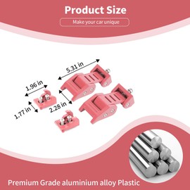 PDKLIN JT Hood Latches Lock Catch Kit Compatible with Jeep Wrangler 2007-2023 JK JKU JL JLU/Gladiator JT 2020-2023, Exterior Accessories (Pink)