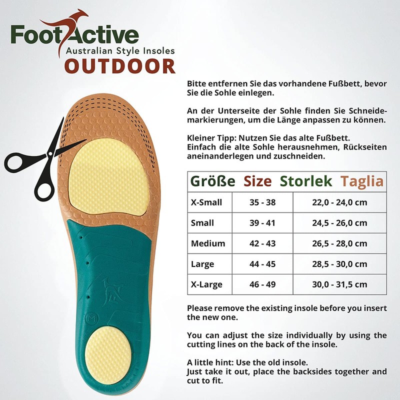 FootActive Outdoor Insoles for Nature & Adventure Lovers Secure hold