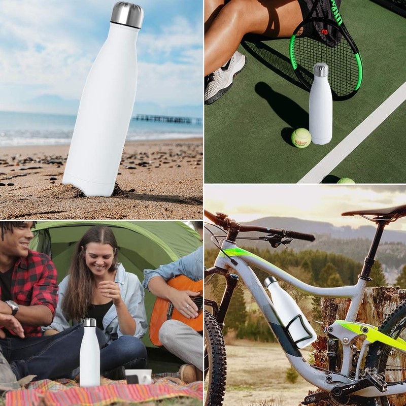 GeeRic Drinking Bottle 500 ml Stainless Steel Thermos Flasks Double-Walled