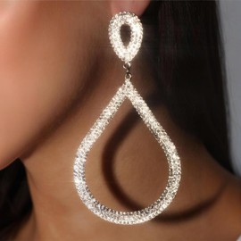 Teardrop Rhinestone Earrings for Women Gold Chandelier Dangle Earrings Silver Crystal Drop Earrings Elegant Sparkly Earrings Party Prom Wedding Jewelry (gold)