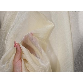 3.3 Yard Long 59-Inch Sheer Crepe Fabric – Soft Shimmer Lightweight Material for Women’s Evening Party, Travel & Festival – Elegant Draping Silk-Crepe Blend (Khaki)