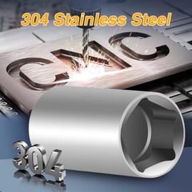 EVRBUL Stainless Steel 13/16" Penta Socket with 3/8" Drive Impact Utility Socket for 13/16" Pentagon Nuts and Bolts on Utility Service Applications