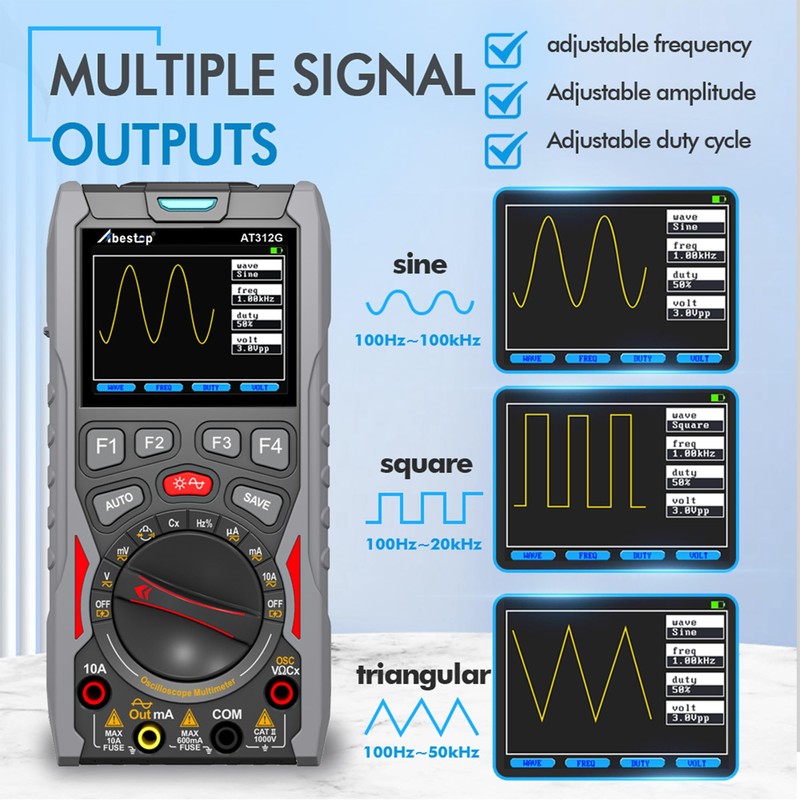 Abestop AT312G 3 in 1 Oscilloscope Digital Scope Multimeter with
