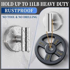 warlve Heavy Duty Reusable Suction Cup Hooks for Shower - No Drill Bathroom/Glass/Mirror/Tiles & Metal Surfaces,and Smooth Non-Porous Surfaces for Towels, Robes, Loofahs (4, Brushed Nickel)