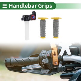 TUCKBOLD 7/8" 22mm 15/16" 24mm Motorcycle Hand Grips Cover Kit Non Slip Rubber Handlebar Grips for Motorcycle Scooter Bicycle ATV Yellow 1 Set