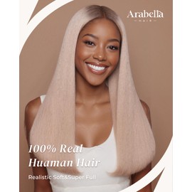 Arabella Ash Blonde Wig Human Hair 5x6 Glueless Wigs Human Hair Pre Plucked Pre Cut HD Lace Closure Wig Human Hair 230% Density 20/ASH Blonde Ombre Lace Front Wig Human Hair Straight Wig 16 Inch