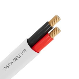 SYSTON 14 AWG 2 Conductors Fire Security Alarm Control Low Voltage Cable Wire, 14/2 100% Stranded Copper, Plenum-Rated CMP/CL3P for High Fire Resistance, UL/ETL, for 0-30V Applications, Unshielded