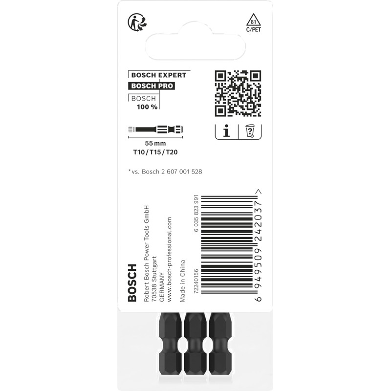 Bosch 3 x Pro Torx Impact Bit (125 x 50