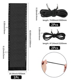 GORGECRAFT Zero Gravity Chair Replacement Fabric Antigravity Folding Lounge Chair Cloth Part Black Outdoor Chair Repair Fabric with Rope for Camping Chairs Garden Bungee Chair Outdoor Sun Loungers