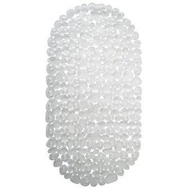 Luxtor Bath Mat Stone Look Non-Slip Mat for Bathtub with Suction Cups, Non-Slip Bath Mat 36 x 69 cm (Transparent)
