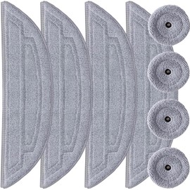 KGC 8 St1ck wischt1cher f1r Roborock S8 MaxV Ultra Saugroboter, Mikrofaser VibraRise 3.0 Wischmopp Zubeh?r, 4 Wischt1cher und 4 Kantenwischmop, Wiederverwendbar Mop f1r Roborock s8 max ultra